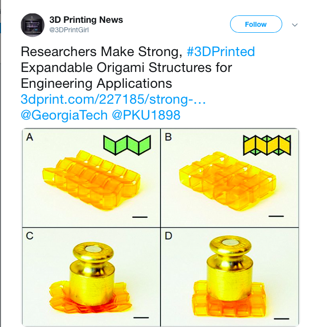 3DPrinted Expandable Origami Structures