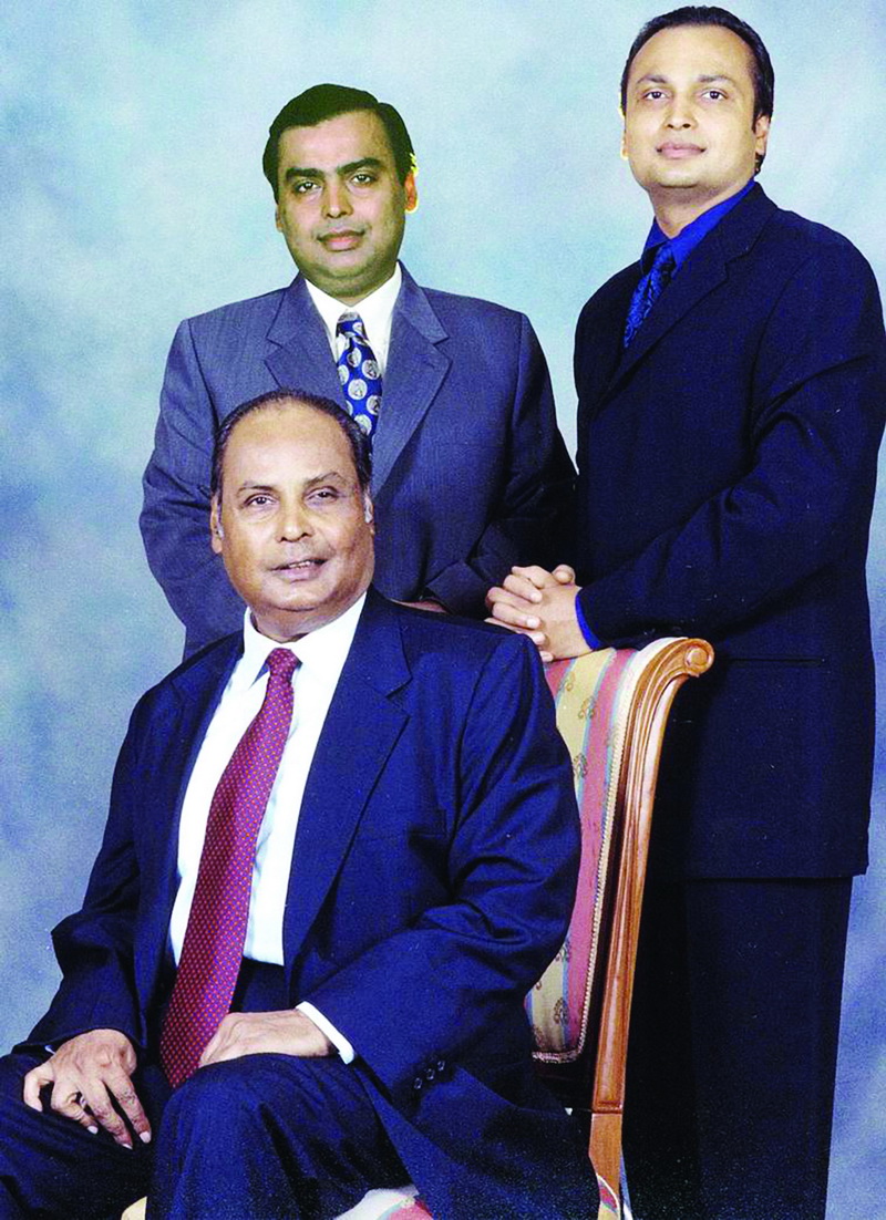 Dhirubhai Ambani and sons Ambani family