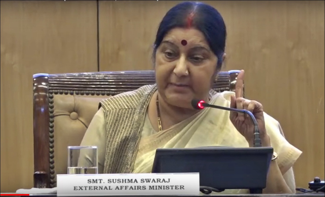 Sushma Swaraj Sends Stern Message to Pak