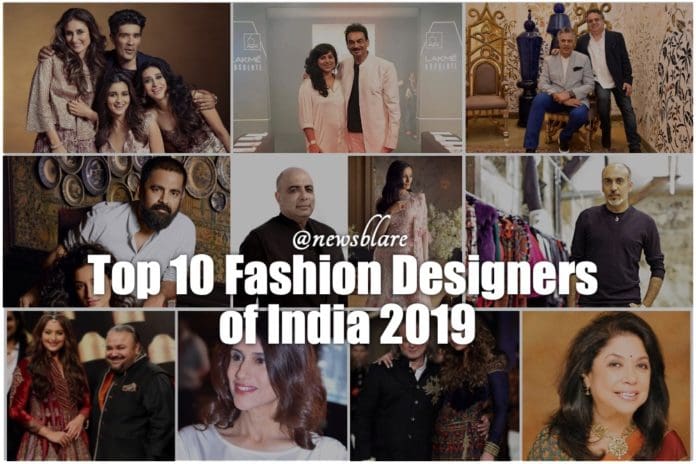 list of top 10 fashion designers of India