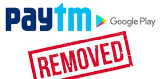 Google removed Paytm from Play Store