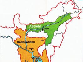 Bangladesh and Asam Map