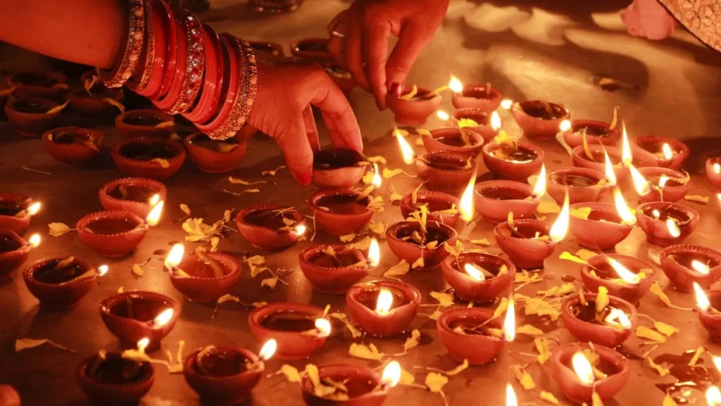 An image of an eco-friendly Diwali celebration, emphasizing the importance of celebrating the festival in an environmentally conscious manner