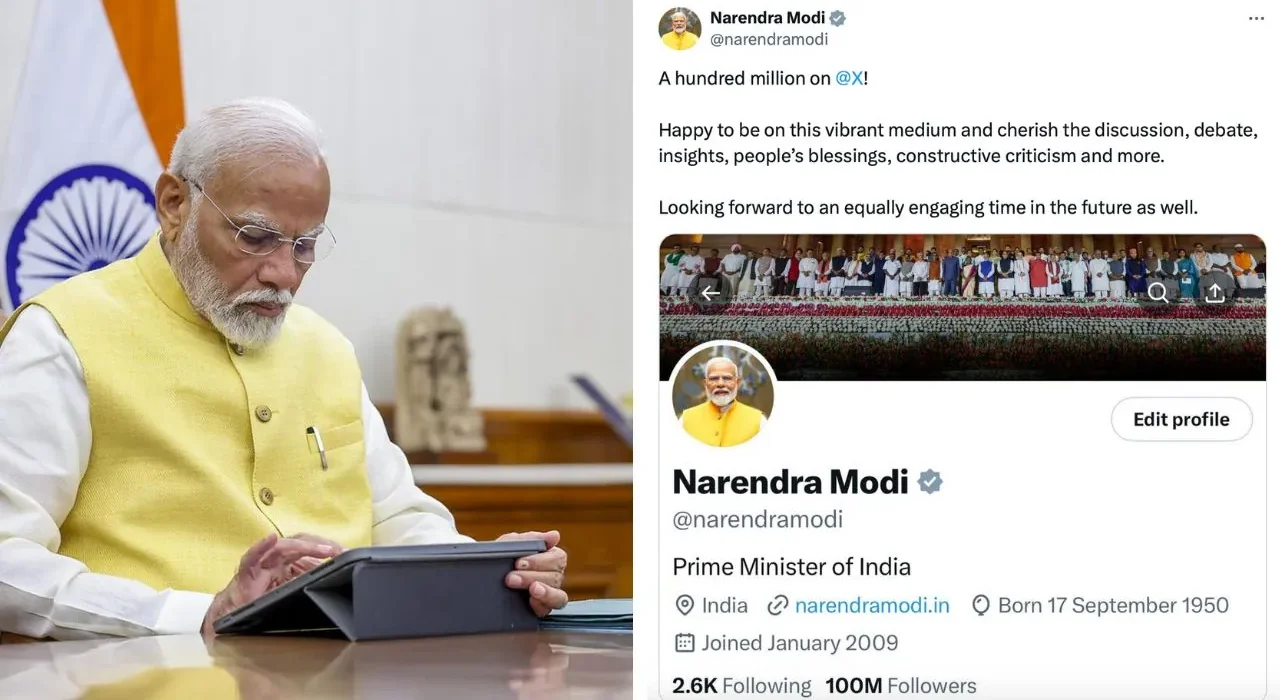 Narendra Modi X Followers Crosses 100 Million