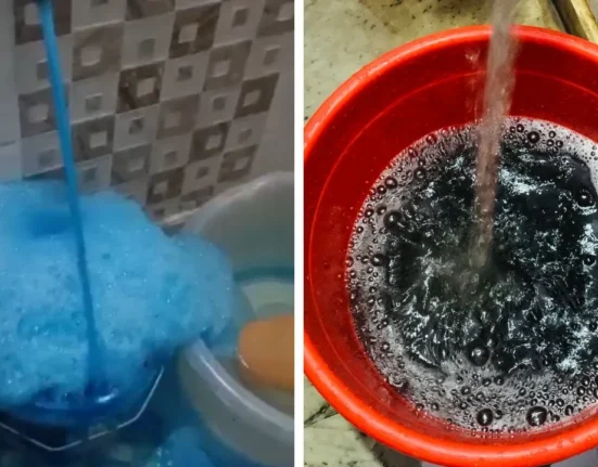 sky blue, yellow, black water being supplied to Delhi people