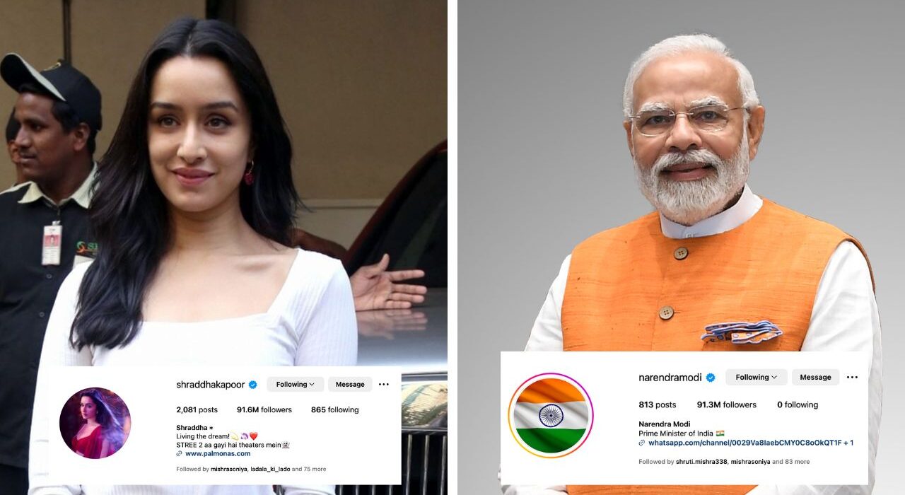 Shradha Kapoor followers surpasses Narendra Modi on Instagram after the famous Stree 2 Movie