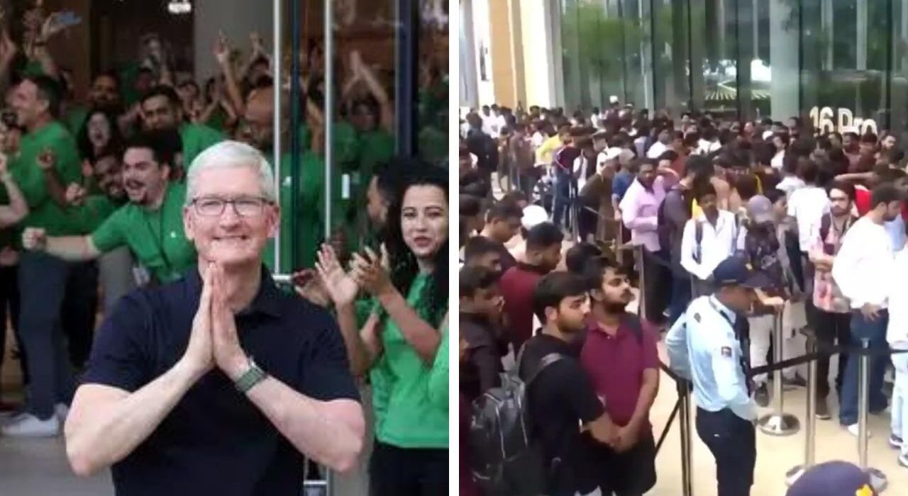 Huge Crowd gathered to buy new iPhone 16 series in India: who say India is a poor country?