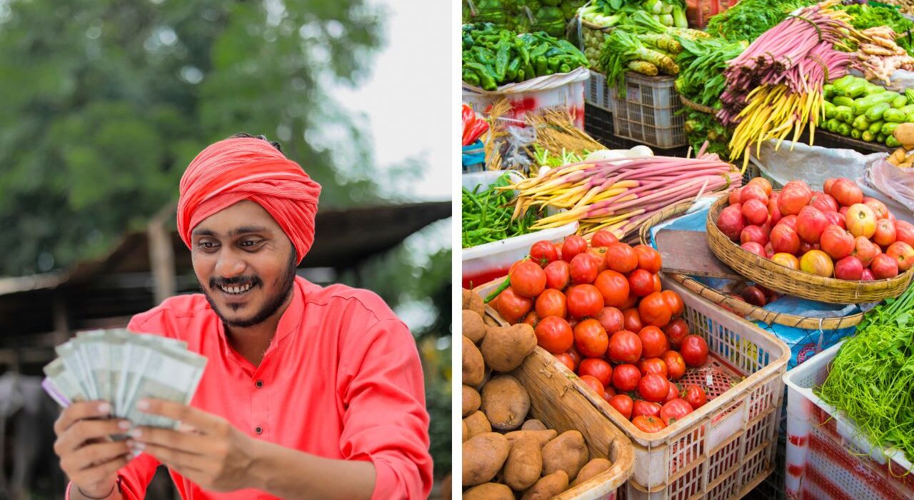 How much Indian farmers earn for fruits and vegetables in supply chain