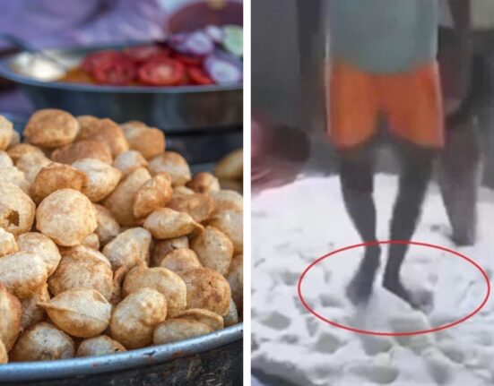 Watch video Police arrest two individuals for kneading the pani puri dough with feet-2