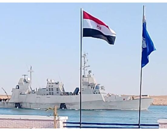 Israeli warship in Suez Canal