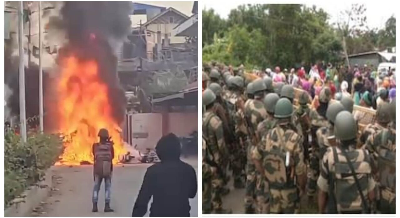 manipur protest outside ministers houses