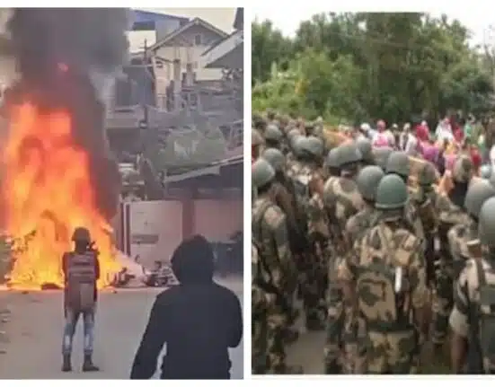 manipur protest outside ministers houses