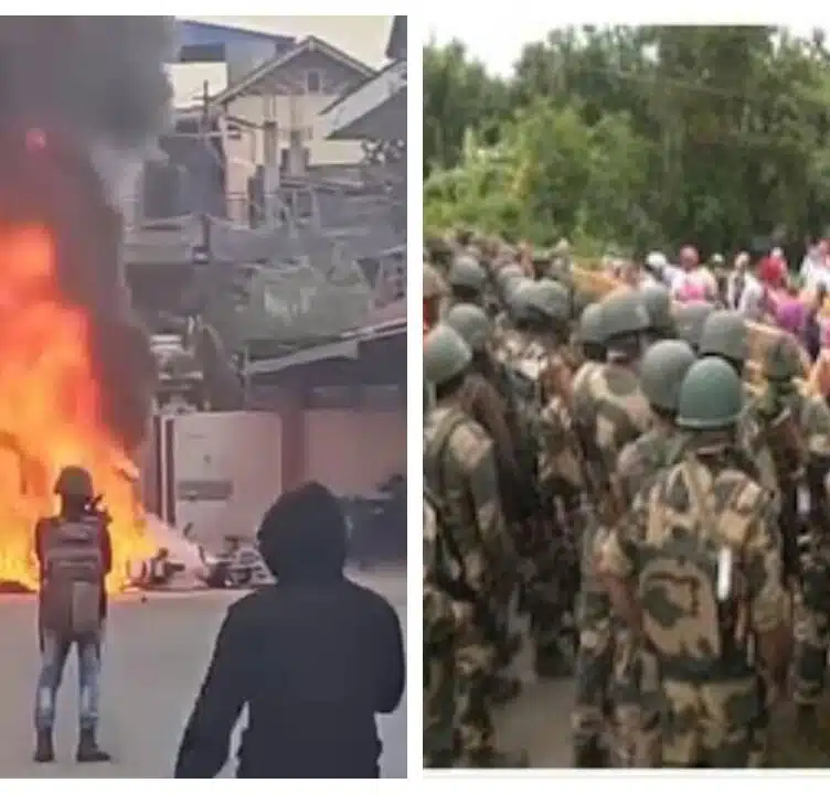 manipur protest outside ministers houses