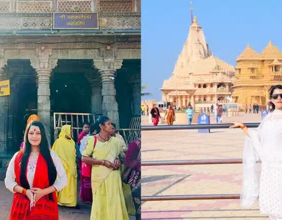 Actress Shanaya Sharma Visits Shree Mahakaleshwar and Dwarkadhish Temples for Blessings Ahead of Ajab Gajab Ishq