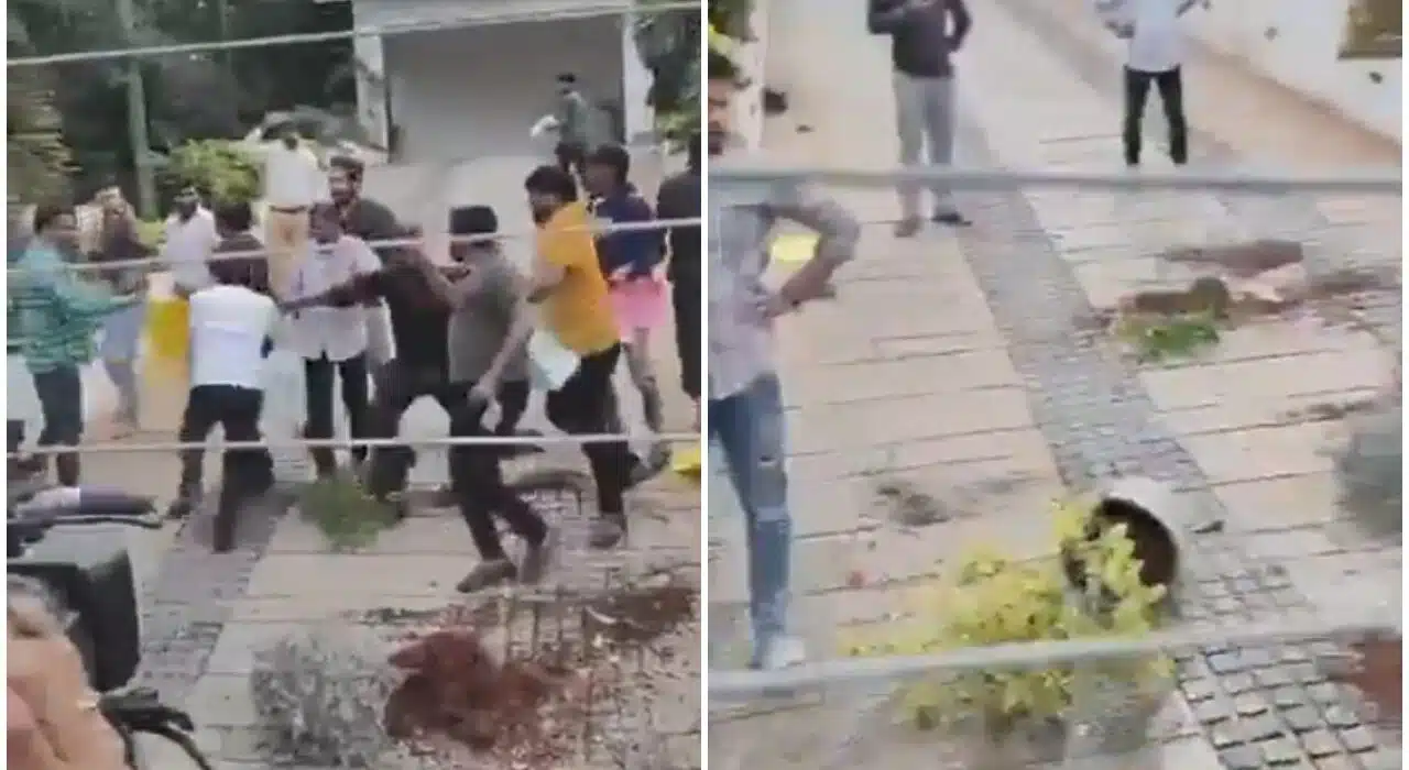 Watch: People throw tomatoes outside Allu Arjun's residence after stampede incident