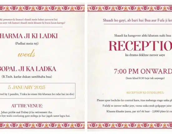 This hilarious viral Indian wedding card is taking the internet by storm