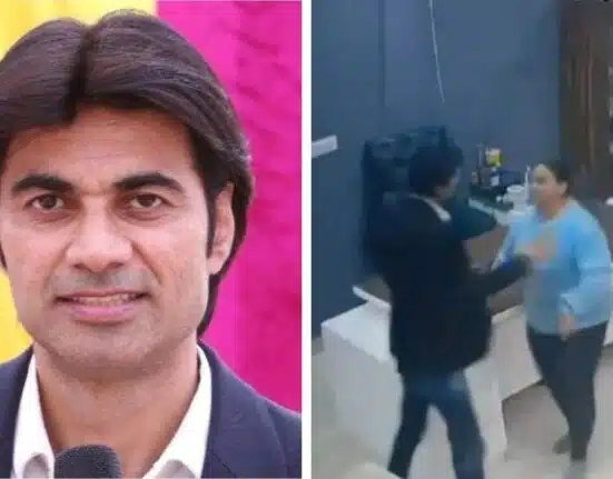 Punjab Pastor, Bajinder Singh seen assaulting man, woman in office