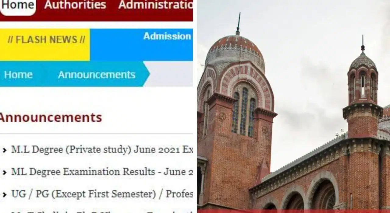 Madras University results announcement today for UG, PG courses