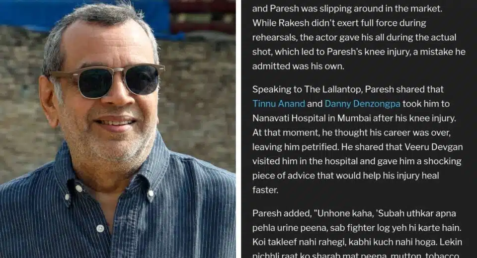 Paresh Rawal confess drinking own urine like beer for fast recovery from Knee Injury