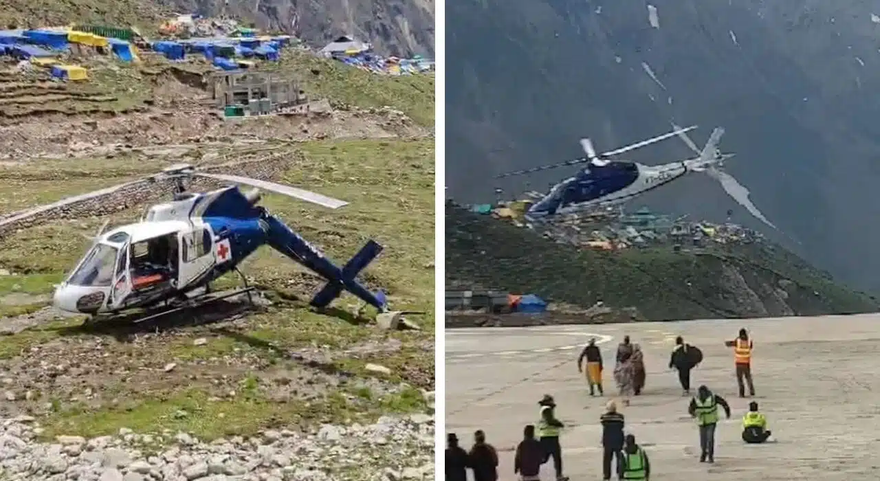 Helicopter crash in Kedarnath, Tail Broken While Landing, Passengers land safely