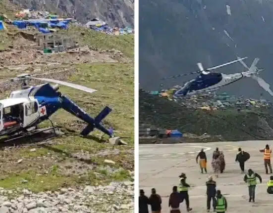 Helicopter crash in Kedarnath, Tail Broken While Landing, Passengers land safely