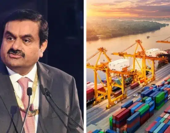 Adani Ports shares rise 5 % to intra-day high of Rs 1,334.30 today
