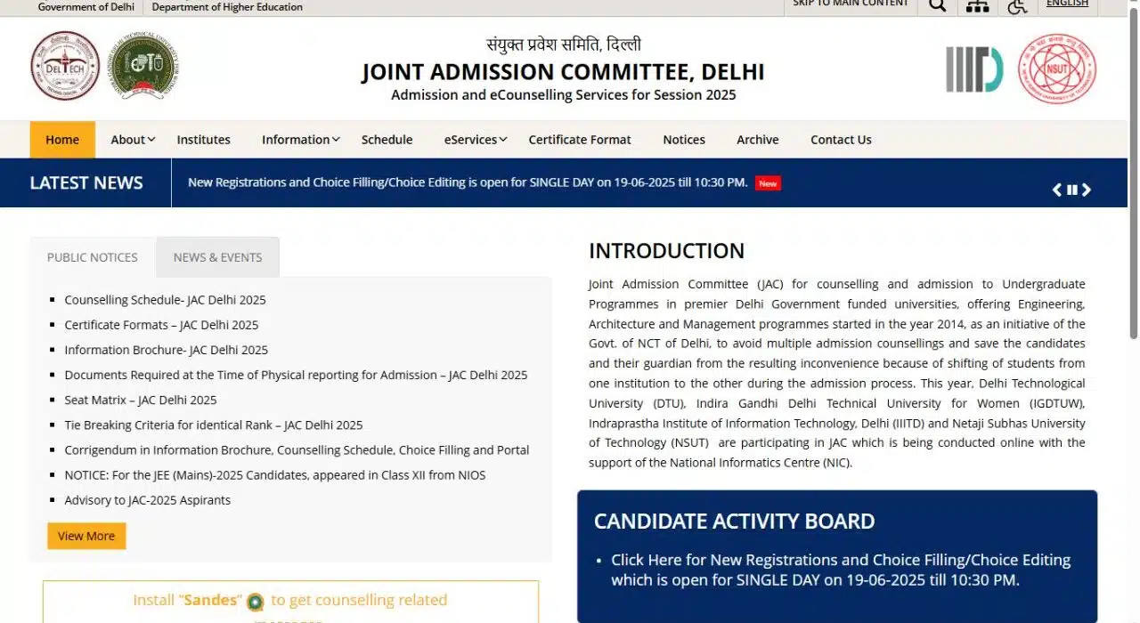 JAC Delhi Counselling Round 2 Starts, Registration Starts on 19 June