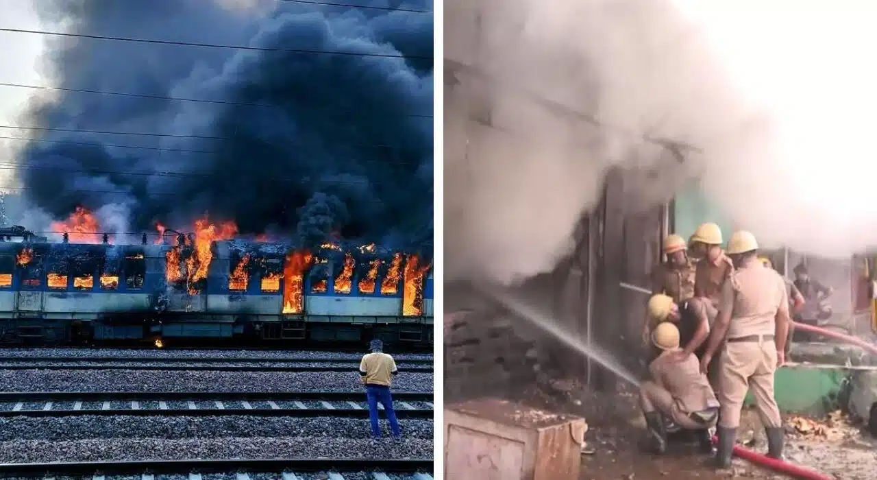 Pune Train Fire Broke Out Incident Occurs due to Passenger Cigarette, No Injured
