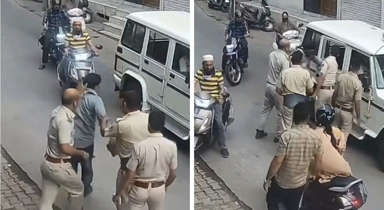 Kota Shocking Incident: SHO Brutally Slaps Shopkeeper, falls unconscious on Road