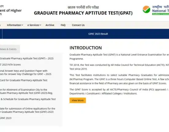 GPAT result 2025 merit list with Results Out Today, Download Pharmacy Aptitude Scorecard