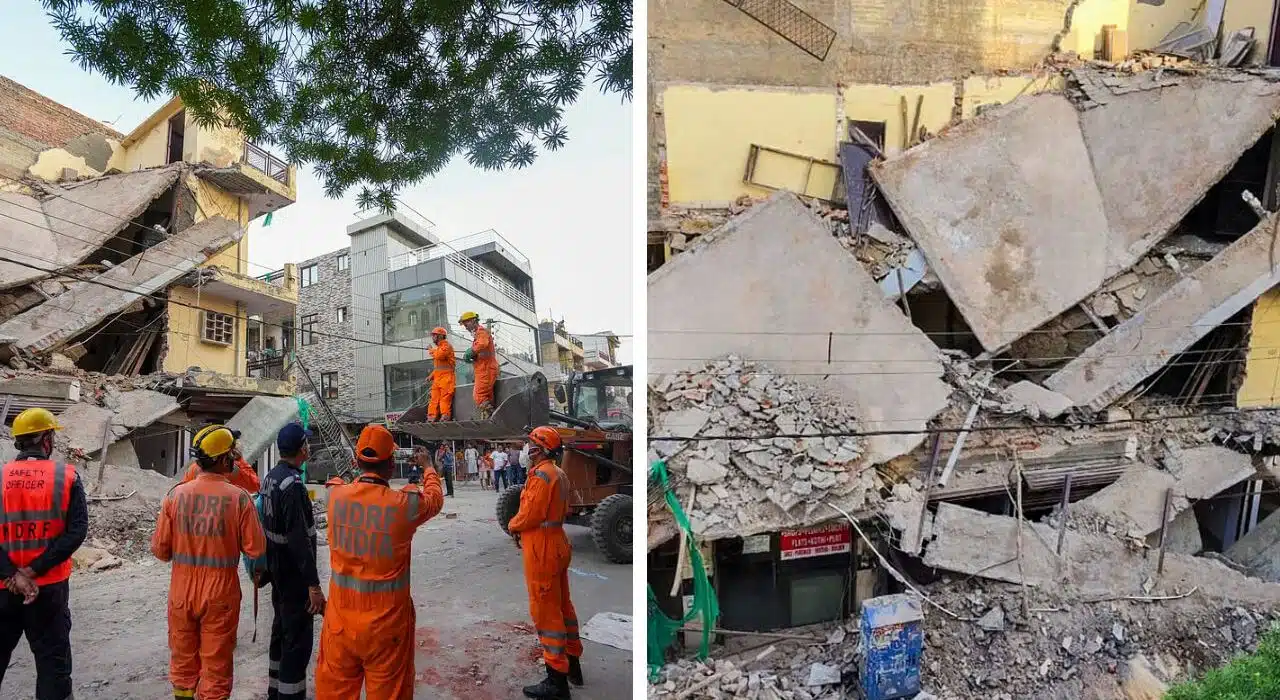 Three-storey commercial building collapsed in Rohini Delhi, Several Trapped