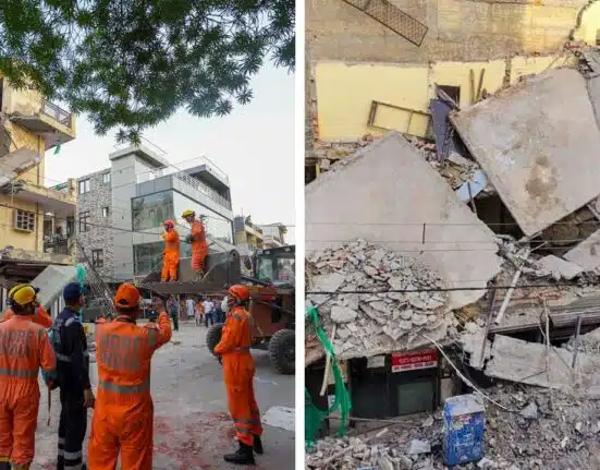 Three-storey commercial building collapsed in Rohini Delhi, Several Trapped