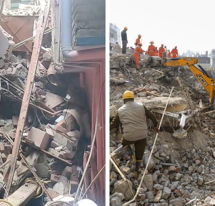 3-Storey Delhi Building Collapse in Today Morning, 2 Dead, 8 Trapped