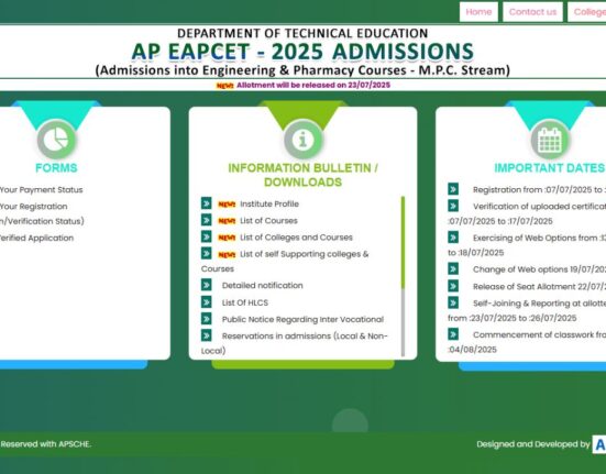 AP EAMCET Counselling Seat Allotment 2025 Round 1 Results Declared Today