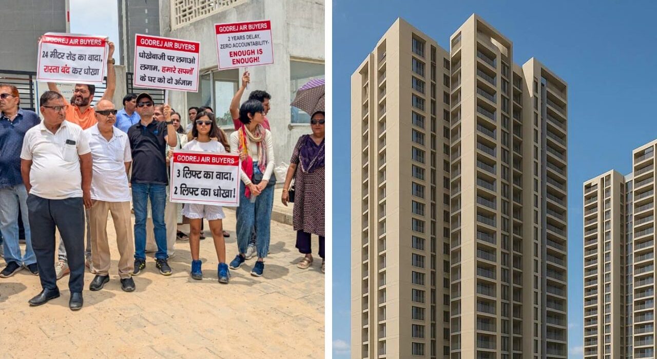 Gurugram Buyers protest against Godrej Properties over delays in flats construction