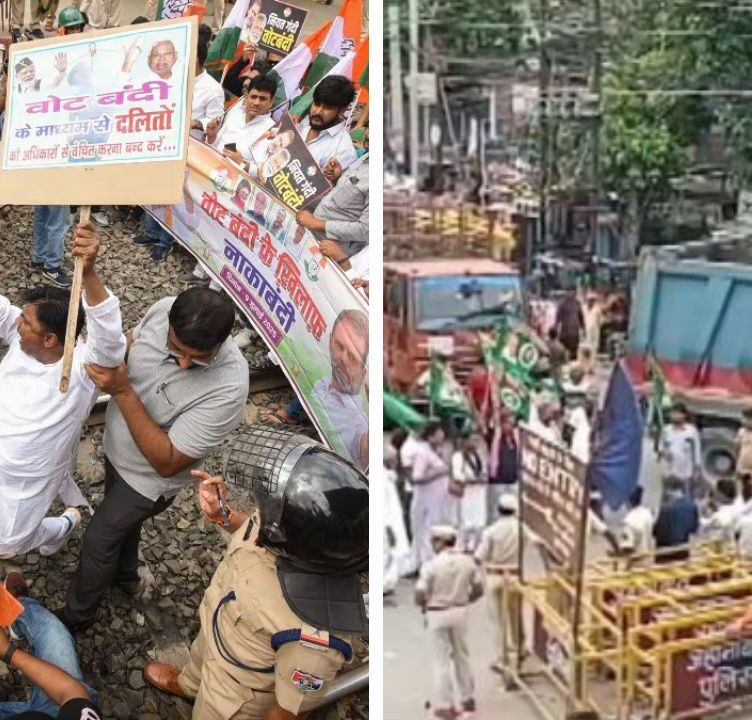 INDIA bloc protests on Bihar voter roll revision blocks roads, and halts trains