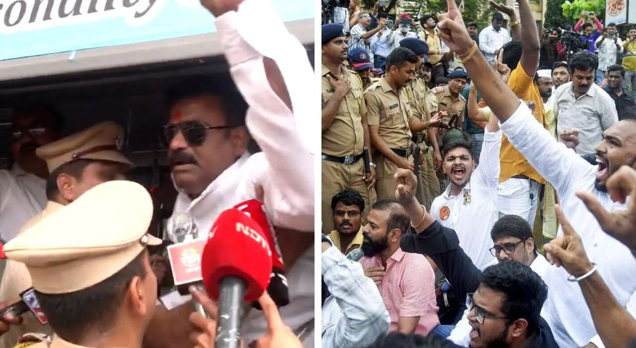 MNS Protest Turns Into Political War: Sena Minister Detained for Joining Protest