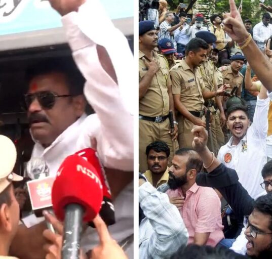 MNS Protest Turns Into Political War: Sena Minister Detained for Joining Protest