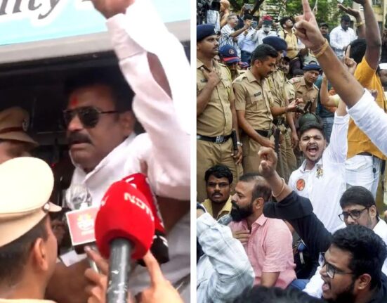 MNS Protest Turns Into Political War: Sena Minister Detained for Joining Protest