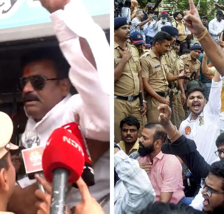 MNS Protest Turns Into Political War: Sena Minister Detained for Joining Protest