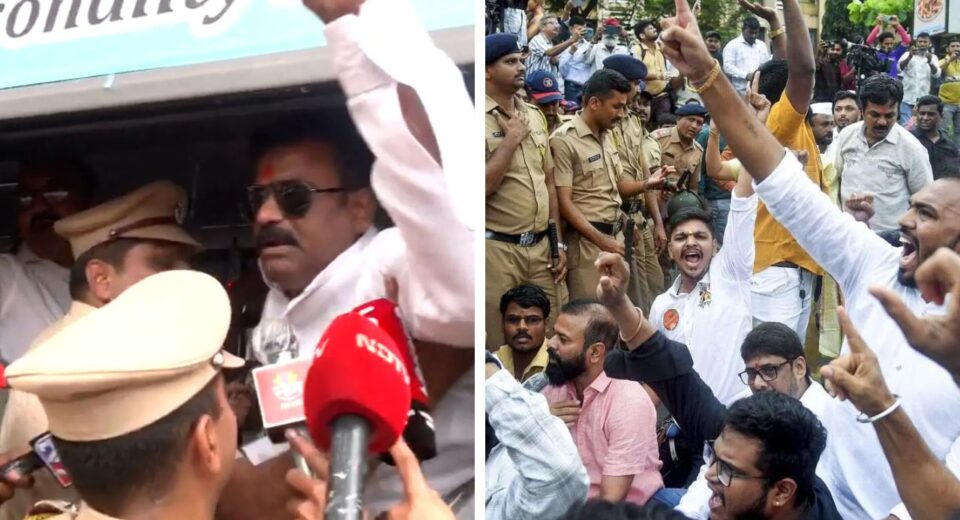 MNS Protest Turns Into Political War: Sena Minister Detained for Joining Protest