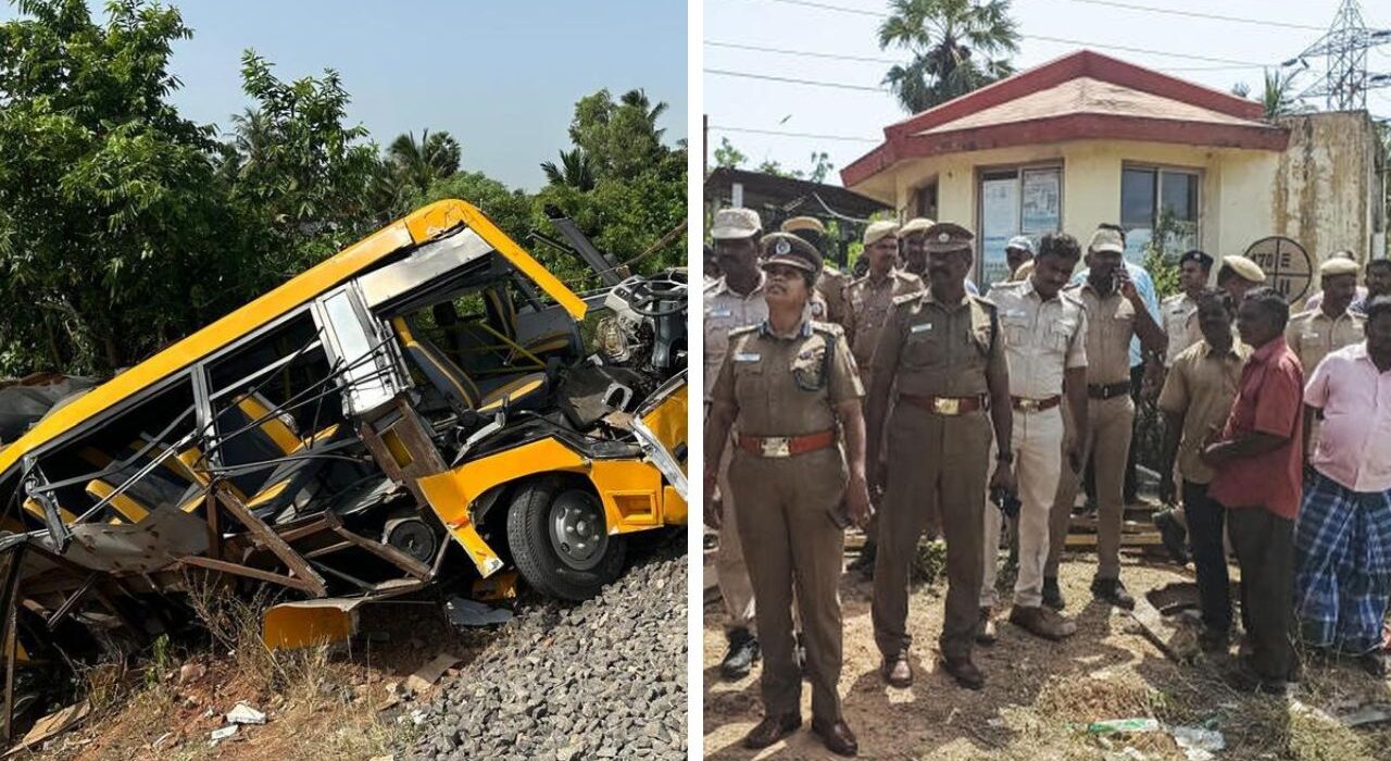School Van- Train Accident at Railway Crossing in Tamil Nadu, 3 Students Killed, many others injured