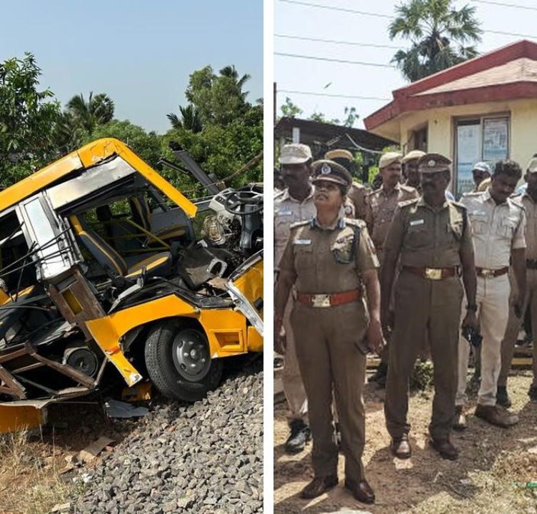 School Van- Train Accident at Railway Crossing in Tamil Nadu, 3 Students Killed, many others injured