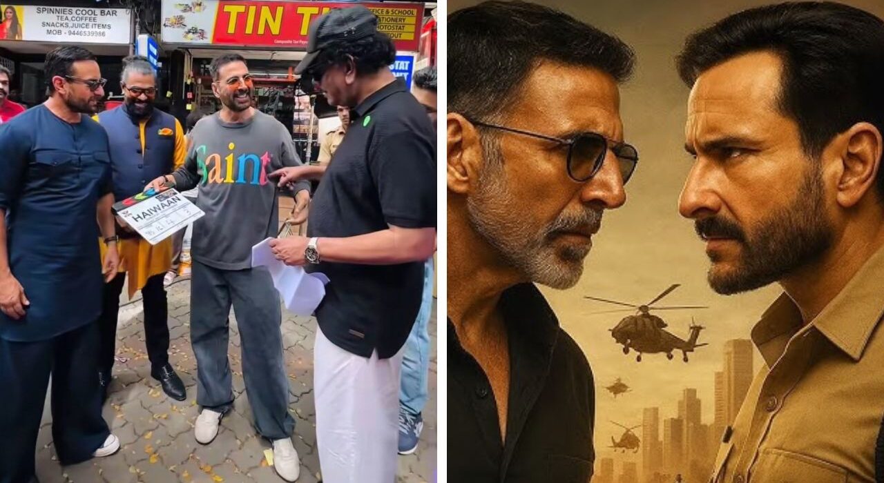 Akshay Kumar and Saif Ali Khan Reunite after 17 years for upcoming film, Haiwaan shoot