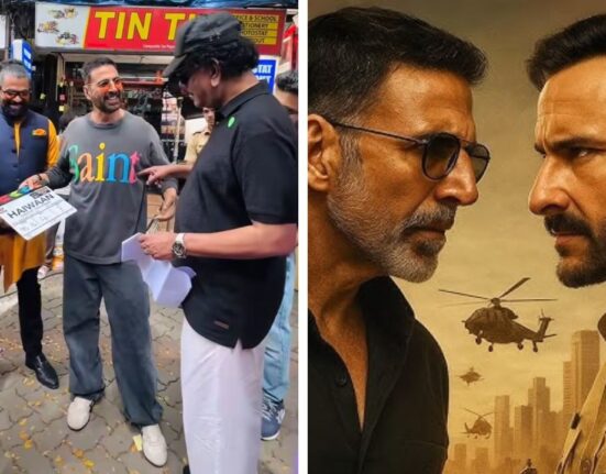 Akshay Kumar and Saif Ali Khan Reunite after 17 years for upcoming film, Haiwaan shoot