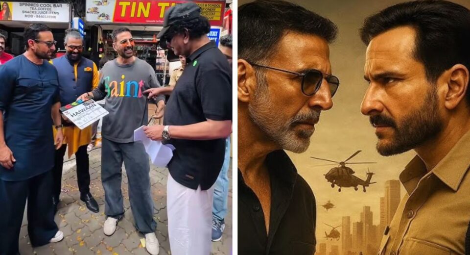 Akshay Kumar and Saif Ali Khan Reunite after 17 years for upcoming film, Haiwaan shoot
