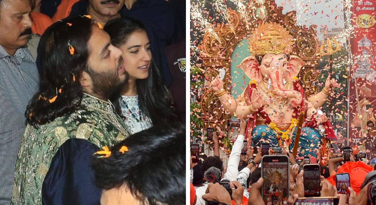Ambani’s welcomed Antilia Cha Raja in home on Ganesh Chaturthi 2025