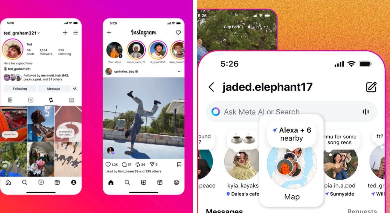 Instagram Reposting and map Features Face Big Backslash