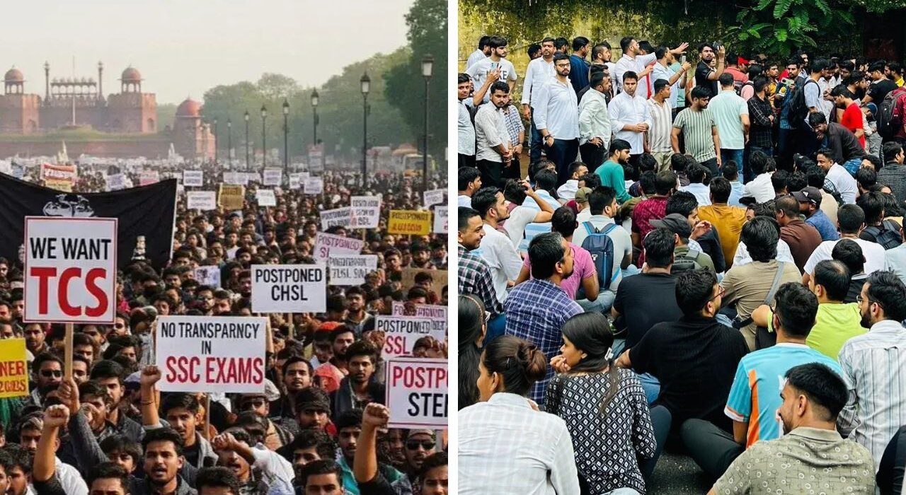 SSC Protest by aspirants and teachers Against Paper Leak In Jantar Mantar New Delhi