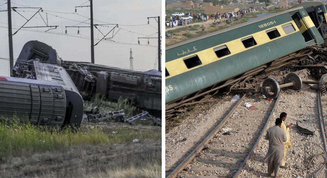Train derailed in Lahore Pakistan: 30 Passengers Injured, Rescue Teams Arrives